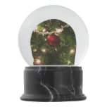 Christmas Tree I Holiday Pretty Green and Red Snow Globe