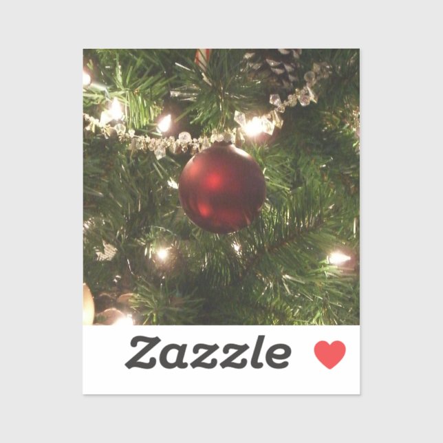 Christmas Tree I Holiday Pretty Green and Red Sticker (Sheet)