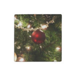 Christmas Tree I Holiday Pretty Green and Red Stone Magnet