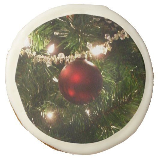 Christmas Tree I Holiday Pretty Green and Red Sugar Cookie (Front)
