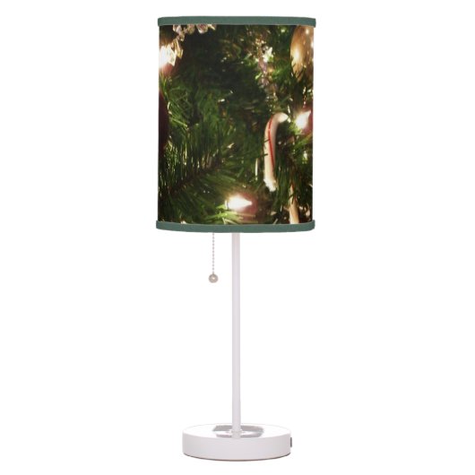 Christmas Tree I Holiday Pretty Green and Red Table Lamp (Right)