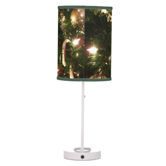 Christmas Tree I Holiday Pretty Green and Red Table Lamp (Back)