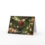 Christmas Tree I Holiday Pretty Green and Red Thank You Card