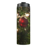 Christmas Tree I Holiday Pretty Green and Red Thermal Tumbler