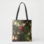 Christmas Tree I Holiday Pretty Green and Red Tote Bag