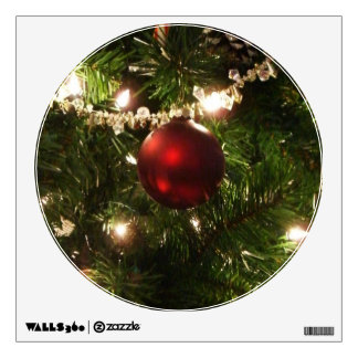 Christmas Tree I Holiday Pretty Green and Red Wall Decal