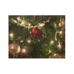 Christmas Tree I Holiday Pretty Green and Red Wood Poster