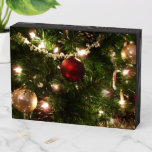 Christmas Tree I Holiday Pretty Green and Red Wooden Box Sign
