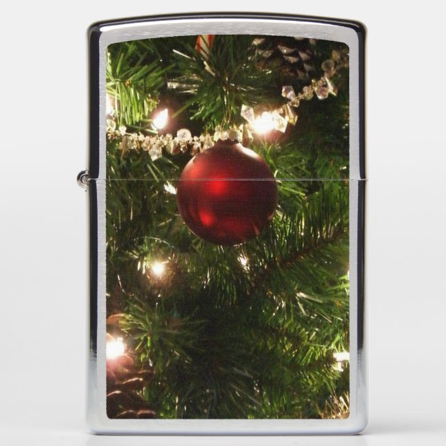 Christmas Tree I Holiday Pretty Green and Red Zippo Lighter (Front)