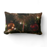 Christmas Tree II Holiday Candy Cane and Tinsel Lumbar Pillow