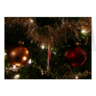 Christmas Tree II Holiday Red and Gold Cards