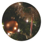 Christmas Tree II Holiday Red and Gold Classic Round Sticker