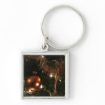 Christmas Tree II Holiday Red and Gold Keychain