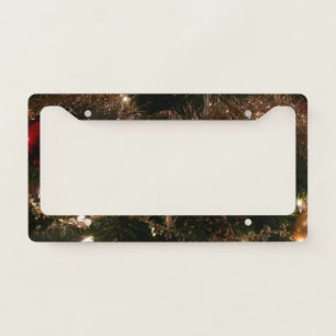 Christmas Tree II Holiday Red and Gold License Plate Frame
