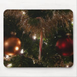 Christmas Tree II Holiday Red and Gold Mouse Pad
