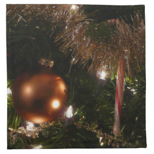 Christmas Tree II Holiday Red and Gold Napkin
