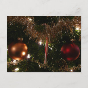 Christmas Tree II Holiday Red and Gold Postcard