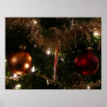 Christmas Tree II Holiday Red and Gold Poster