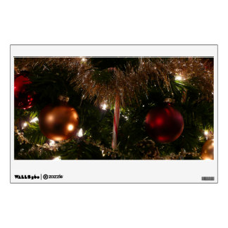 Christmas Tree II Holiday Red and Gold Wall Decal