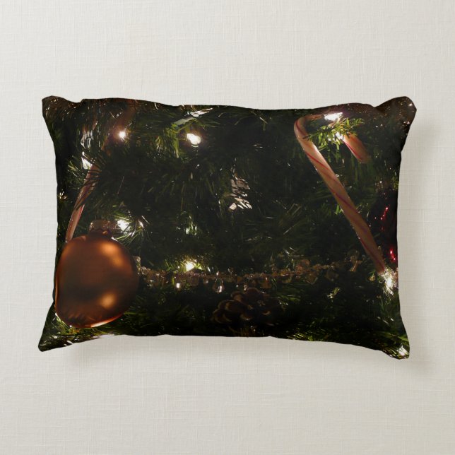 Christmas Tree III Holiday Scene Decorative Pillow (Back)
