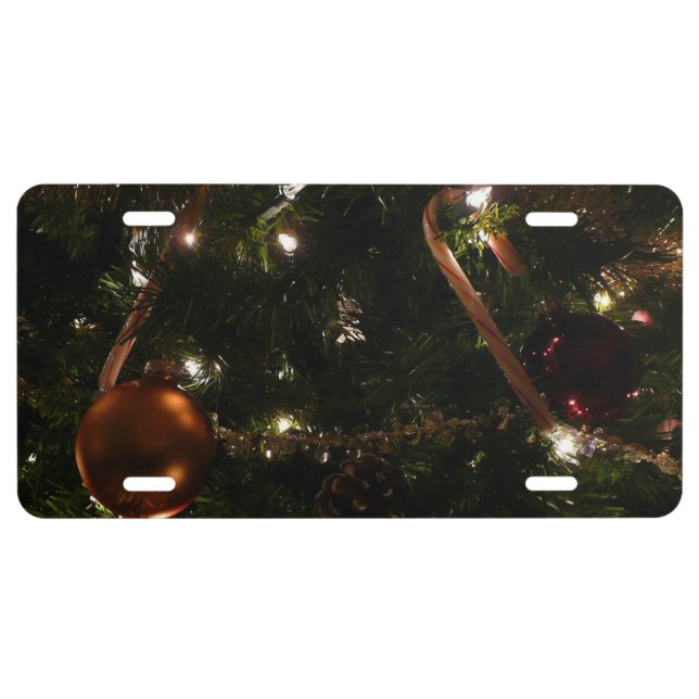 Christmas Tree III Holiday Scene License Plate (Front)