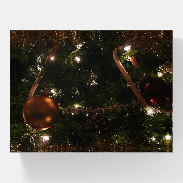 Christmas Tree III Holiday Scene Paperweight (Front)