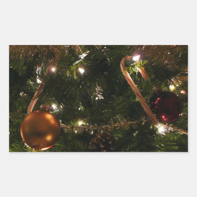Christmas Tree III Holiday Scene Rectangular Sticker (Front)
