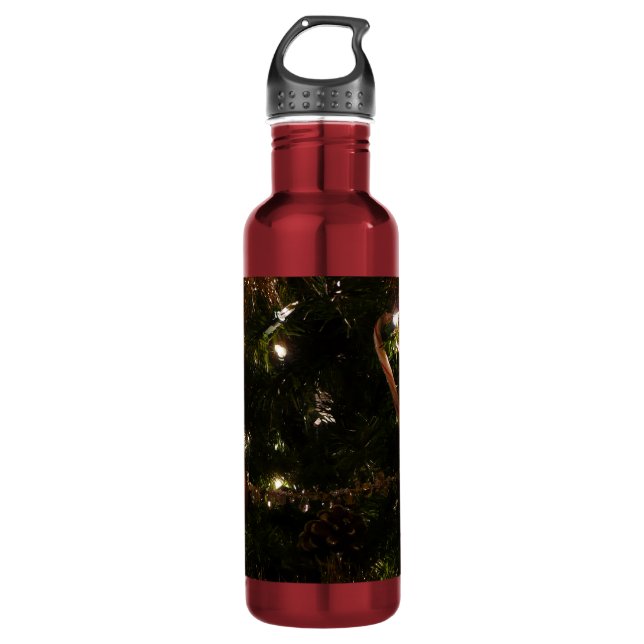 Christmas Tree III Holiday Scene Water Bottle (Front)