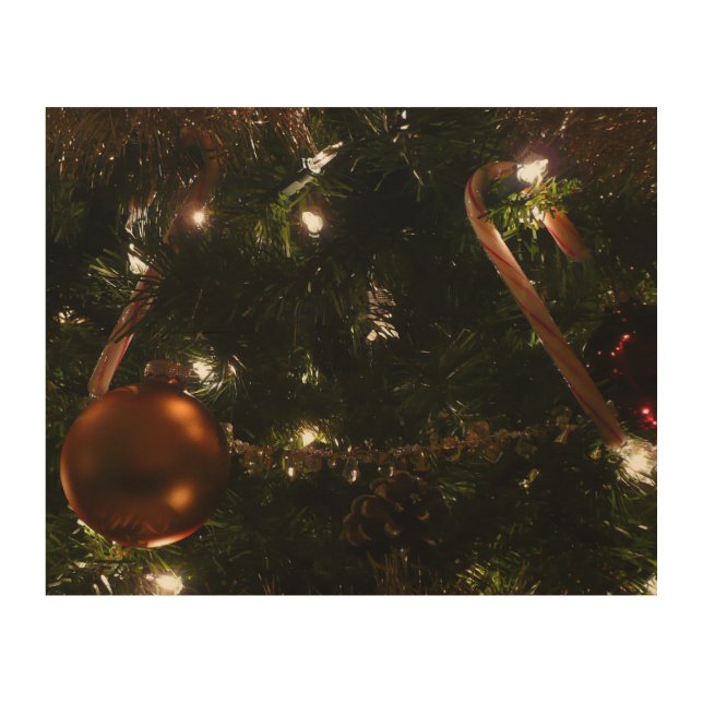 Christmas Tree III Holiday Scene Wood Wall Art (Front)