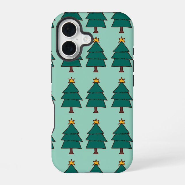 Christmas tree illustration  iphone case (Back)