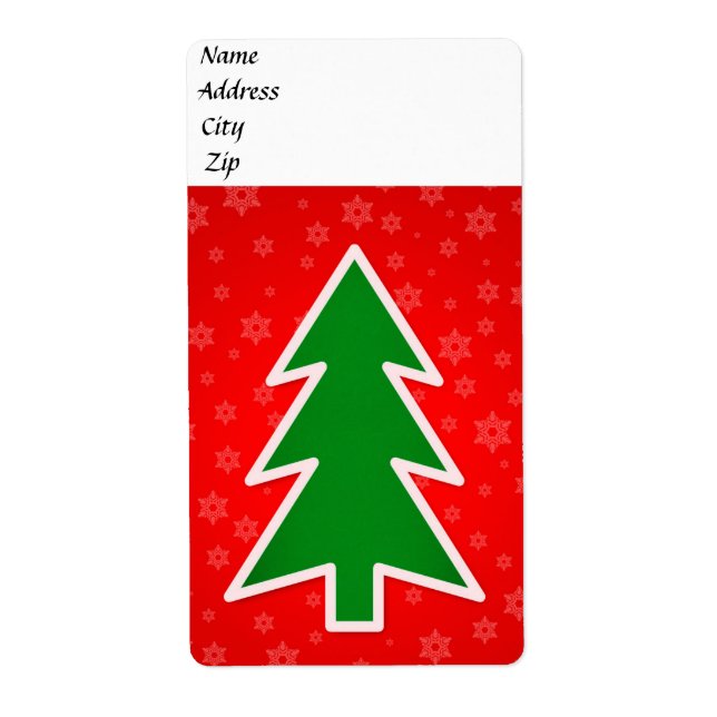 Christmas tree illustration label (Front)
