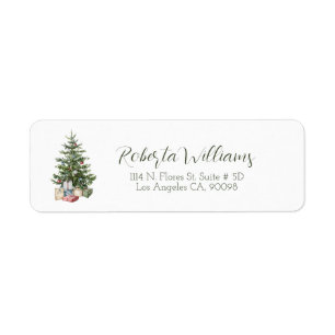 Christmas tree illustration label