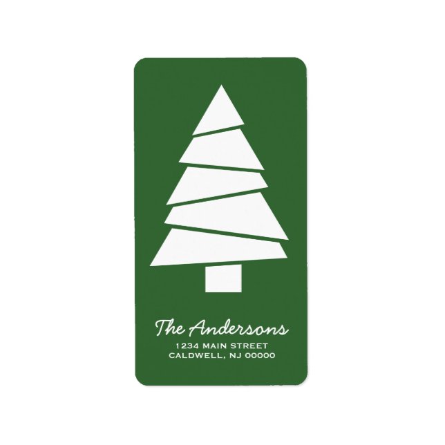 Christmas Tree Illustration Return Address Labels (Front)