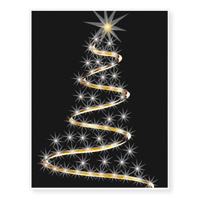 Christmas tree illustration temporary tattoos (Front)