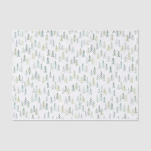 Christmas Tree Illustration Watercolor Tissue Paper