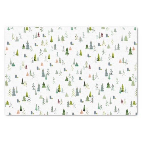 Christmas Tree Illustration Watercolor  Tissue Paper