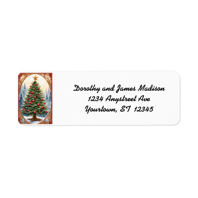 Christmas Tree in a Frame Label (Front)