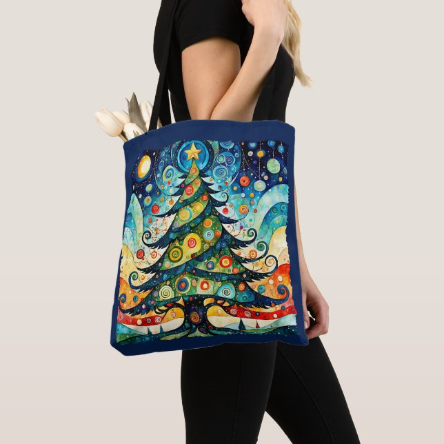 Christmas Tree in abstract art 3 - Fan Fun Tote Bag (Close Up)