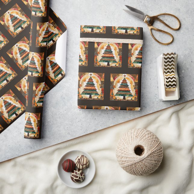 Christmas Tree in abstract art 44 - Fan Fun Wrapping Paper (Crafts)