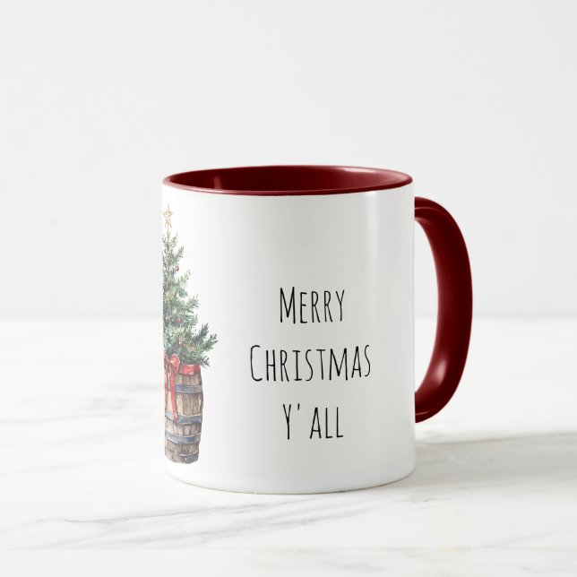 Christmas Tree in Barrel Mug (Front Right)