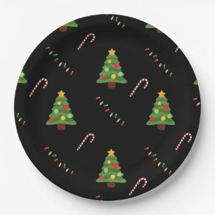 Christmas Tree in Black Paper Plates