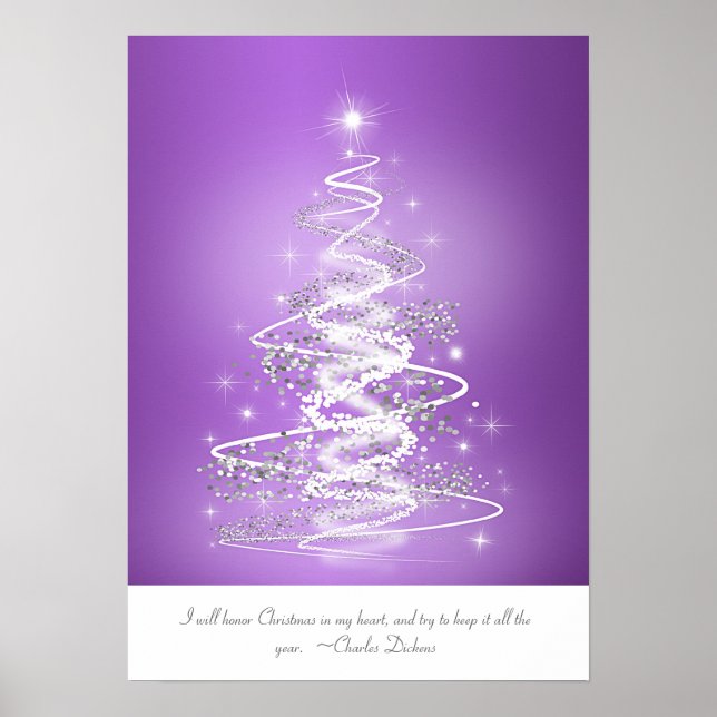 Christmas Tree In Purple Poster (Front)