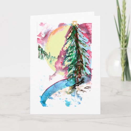 Christmas Tree in snow Card