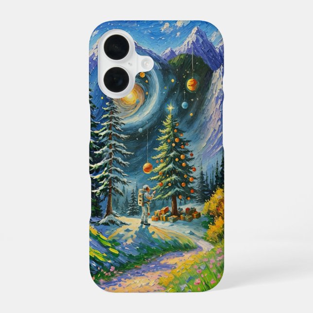 Christmas tree in Space Iphone Case (Back)