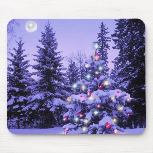 Christmas Tree in the Forest Mouse Pad