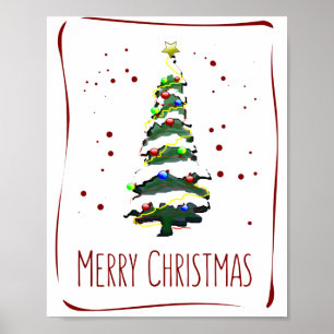 Christmas Tree In The Snow, Greeting Card 2022 Poster