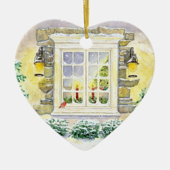 Christmas Tree in the Window Ornament (Front)