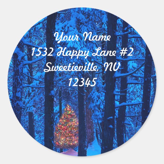 Christmas Tree in the Woods Address Sticker (Front)