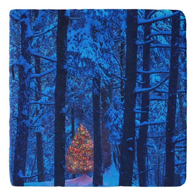 Christmas Tree in the Woods Plate Trivet (Front)