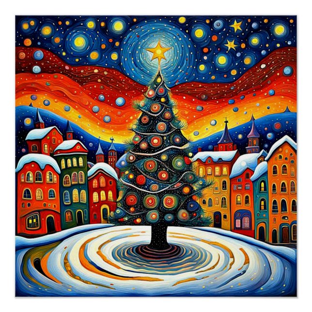 Christmas tree in town square 3 poster (Front)
